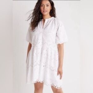 Anthropologie White Eyelet Dress M